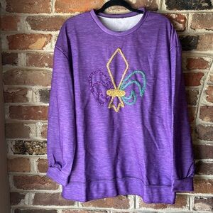 Purple XL Fleur de leis sweatshirt